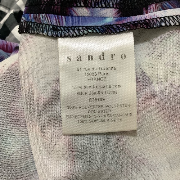 Sandro Multi-colored Trippy Palm Tree Leaf Print Sleeveleless Mini Dress - Picture 8 of 11